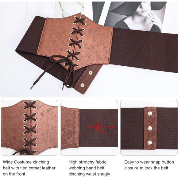 CORSET Belt for Women 07 Gold Tan